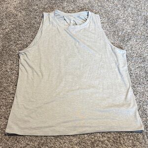 Fabletics Gray Muscle Tee with Key hole back